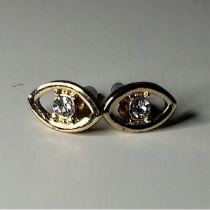 Gold Tinted Eye Earring Set